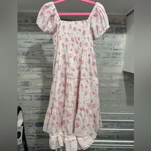 LoveShackFancy Pink Floral Kids Casual Dress
